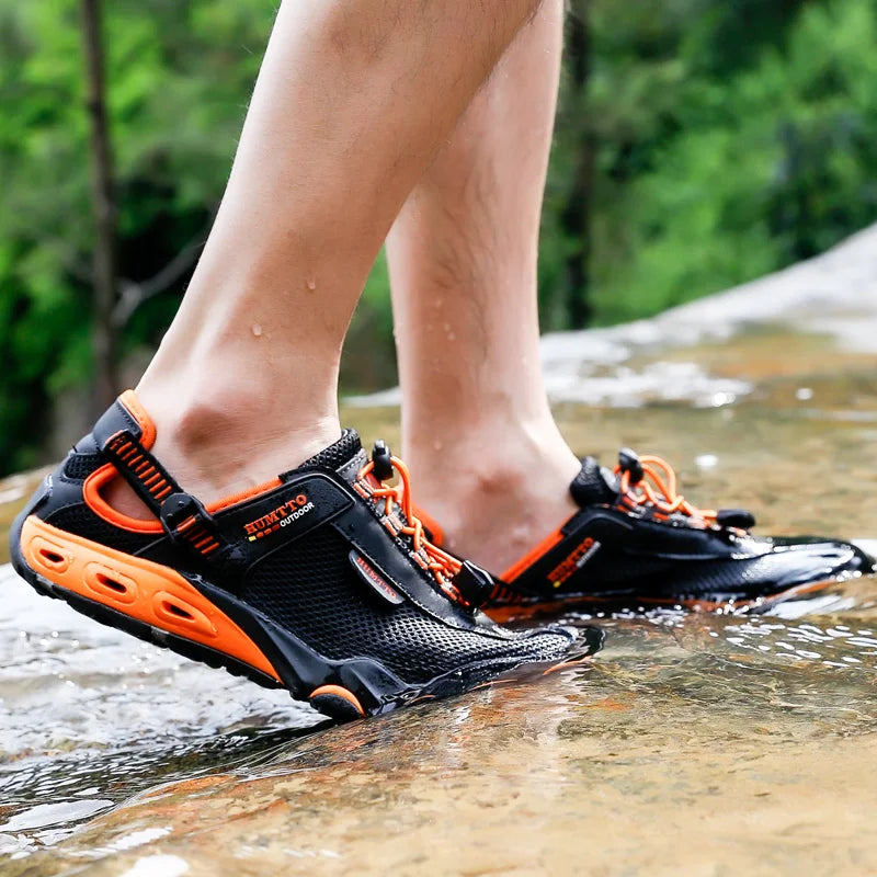HUMTTO Zapatillas de río para hombre, calzado outdoor de trekking y vadeo, zapatos acuáticos de malla transpirable, secado rápido, tobillo para mujer, zapatillas acuáticas antideslizantes