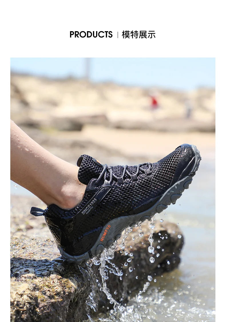 HUMTTO Summer Hiking Sneakers for Men 2021 Breathable Outdoor Trekking Sport Men's Water Shoes Climbing Walking Shoes