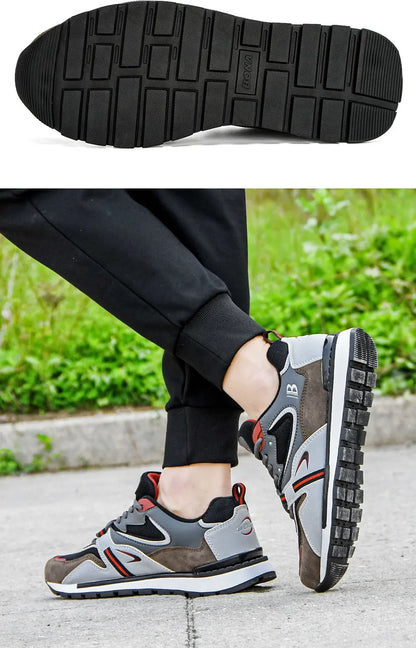 BONA Nuevos diseñadores Zapatillas deportivas de cuero de acción para hombre, calzado de running, tenis masculinos para caminar, fitness moderno