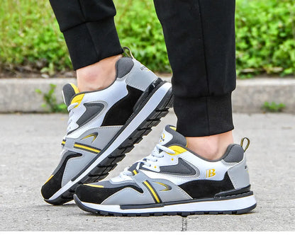 BONA Nuevos diseñadores Zapatillas deportivas de cuero de acción para hombre, calzado de running, tenis masculinos para caminar, fitness moderno
