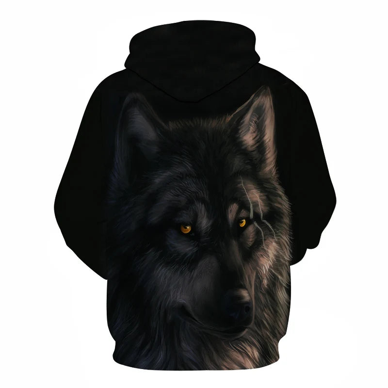 Cool Space Galaxy Wolf Hoodie – Herren-Hoodie mit leuchtendem Wolf, modischer Pullover für Frühling und Herbst
