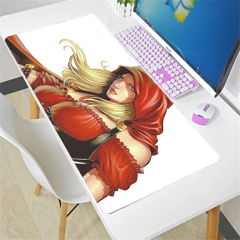Tappetino mouse Overwatch grande fai da te kawaii XXL per PC, tappetino da scrivania per gamer e ufficio, accessorio gaming per tastiera e mouse