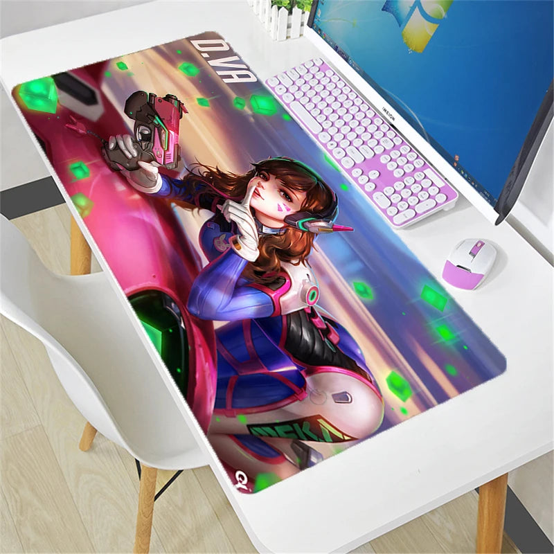 Tappetino mouse Overwatch grande fai da te kawaii XXL per PC, tappetino da scrivania per gamer e ufficio, accessorio gaming per tastiera e mouse