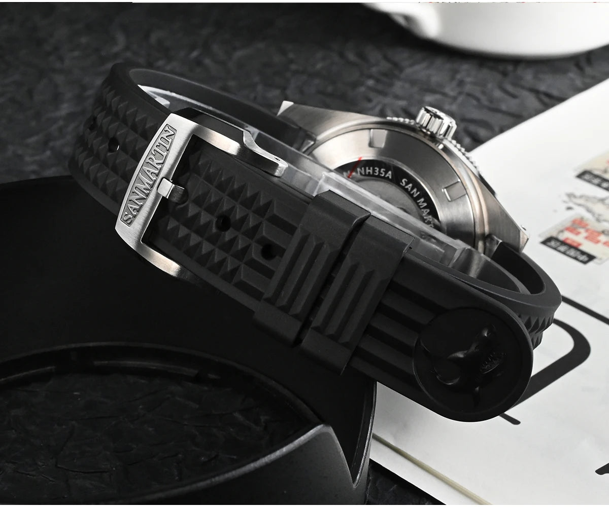San Martin Official 41mm 62mas V4 Diver Men Watch NH35 Automatic Mechanical Watch Sapphire Glass 200m Waterproof Luminous SN0007