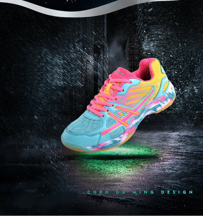 2022 new women's sneakers, men's badminton shoes, light black breathable female outdoor sports training shoes, women's athletics sports green