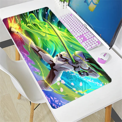 Tappetino mouse Overwatch grande fai da te kawaii XXL per PC, tappetino da scrivania per gamer e ufficio, accessorio gaming per tastiera e mouse