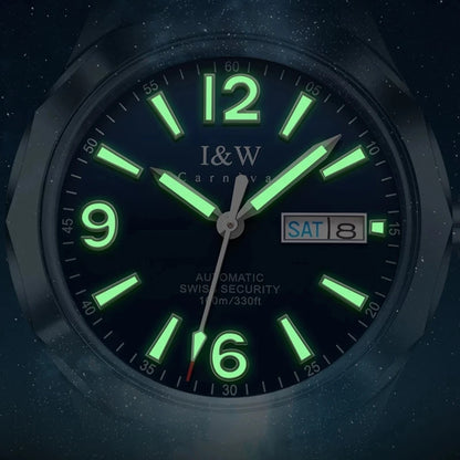 Reloj CARNIVAL Mens Tungsten Mechanical Watch Brand Luxury NH36 Automatic Movement Wristwatches for Men Waterproof Montre Homme