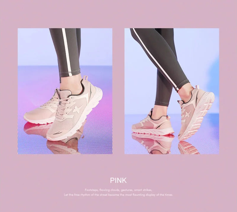 Xtep Women Running Shoes  New Fashion Lightweight Sneakers For Women Breathable Cushioning Sports Shoes Female 879318110073
