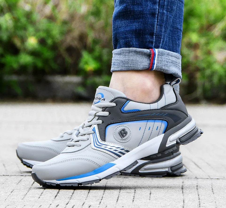 BONA Running Shoes Men Fashion Outdoor Light Breathable Sneakers Man Lace-Up Sports Walking Jogging Shoes Man Comfortable
