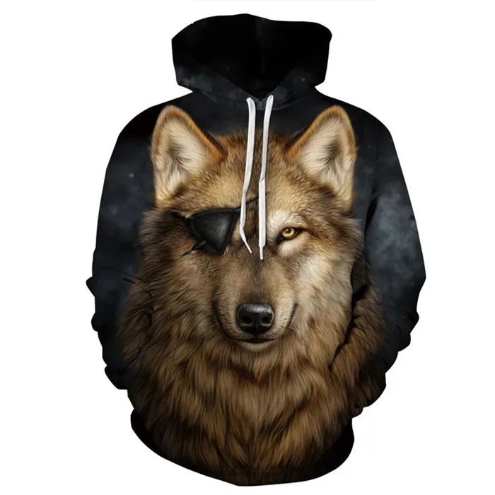 Unisex 3D Print Ice/Fire Wolves Black White Wolf Hoodies Men/Women Casual Hoodie Autumn Tracksuit Pullover Hooded Sweatshirt