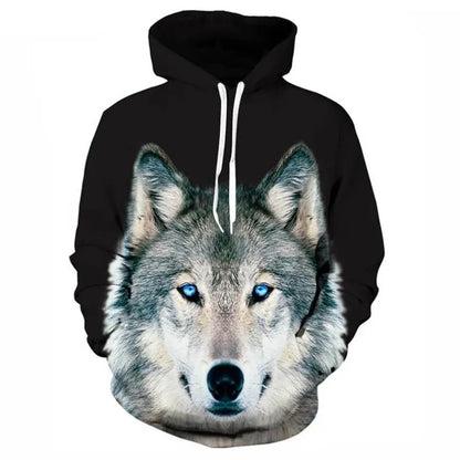 Unisex 3D Print Ice/Fire Wolves Black White Wolf Hoodies Men/Women Casual Hoodie Autumn Tracksuit Pullover Hooded Sweatshirt