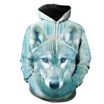 Unisex 3D Print Ice/Fire Wolves Black White Wolf Hoodies Men/Women Casual Hoodie Autumn Tracksuit Pullover Hooded Sweatshirt