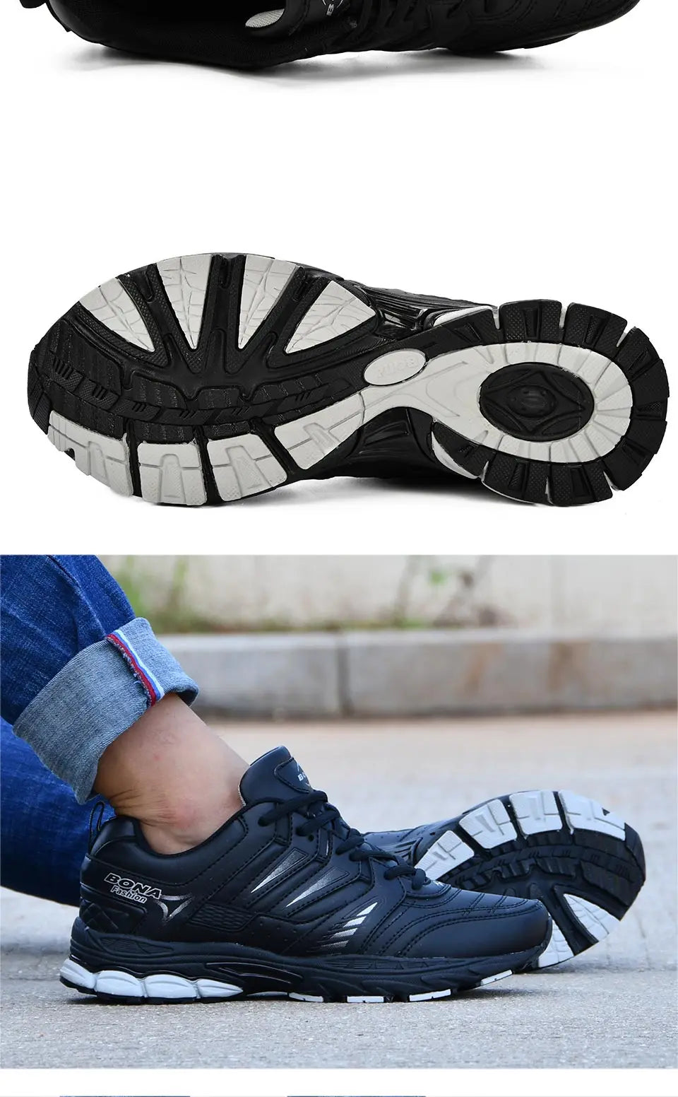 BONA New Design Style Men Shoes Breathable Popular Men Running Shoes Outdoor Sneaker Sports Shoes Comfortable