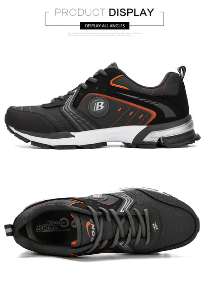 BONA Running Shoes Men Fashion Outdoor Light Breathable Sneakers Man Lace-Up Sports Walking Jogging Shoes Man Comfortable