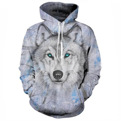 Unisex 3D Print Ice/Fire Wolves Black White Wolf Hoodies Men/Women Casual Hoodie Autumn Tracksuit Pullover Hooded Sweatshirt