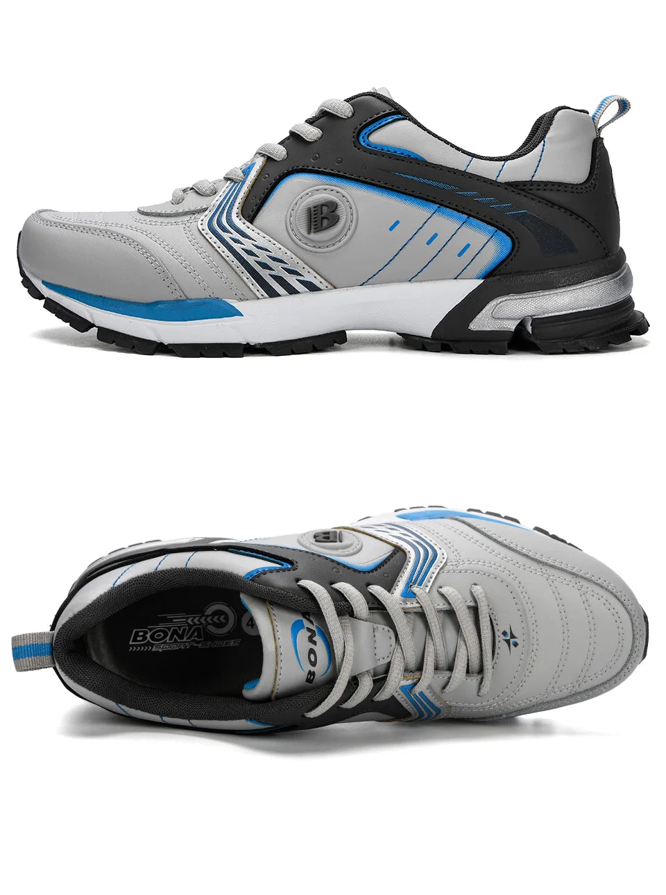 BONA Running Shoes Men Fashion Outdoor Light Breathable Sneakers Man Lace-Up Sports Walking Jogging Shoes Man Comfortable