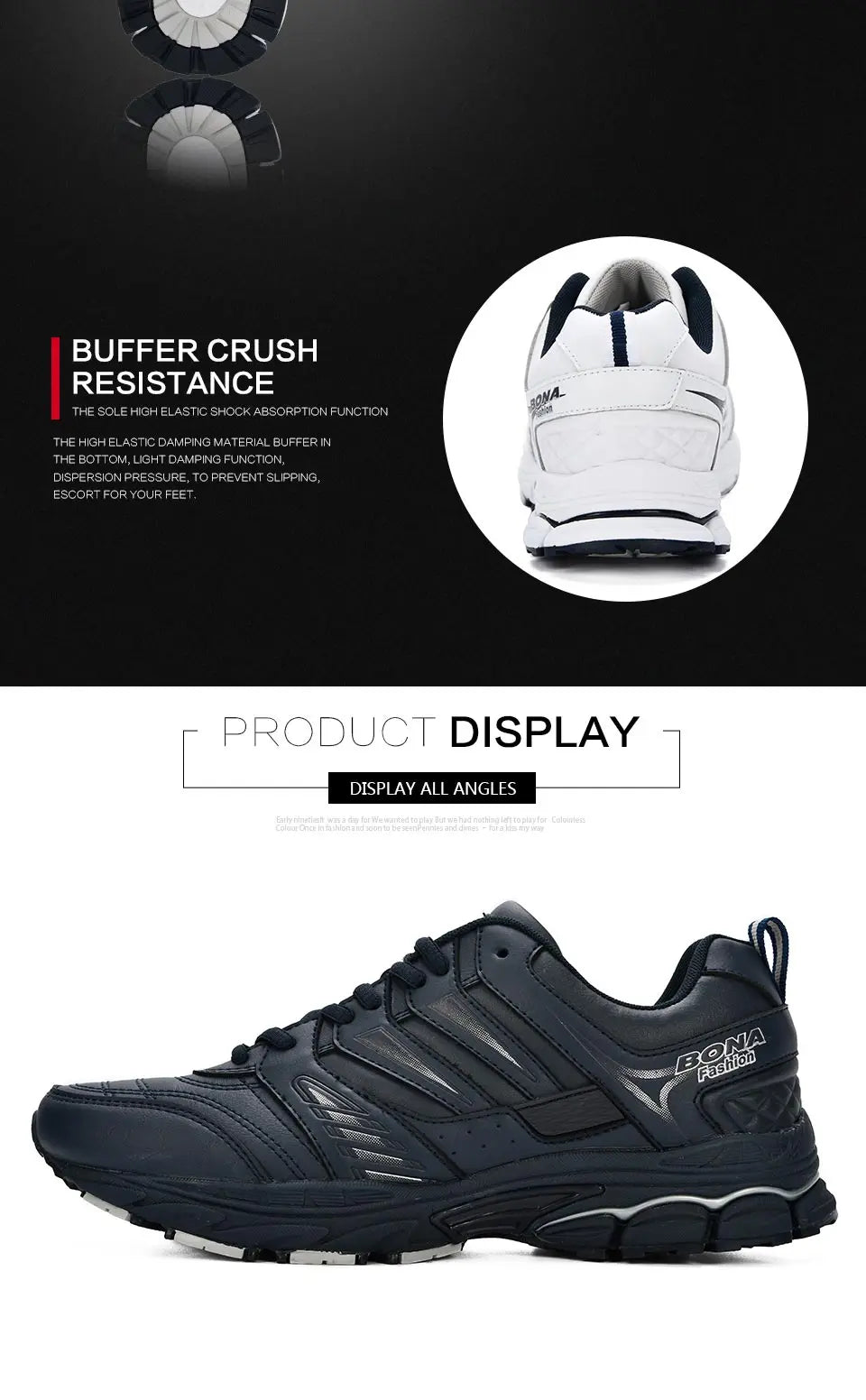 BONA New Design Style Men Shoes Breathable Popular Men Running Shoes Outdoor Sneaker Sports Shoes Comfortable