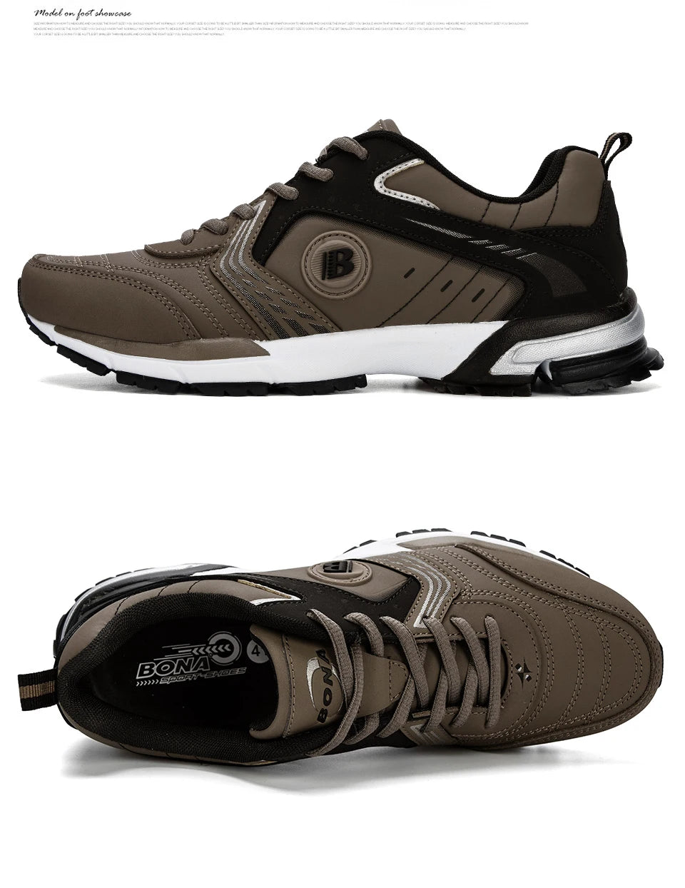 BONA Running Shoes Men Fashion Outdoor Light Breathable Sneakers Man Lace-Up Sports Walking Jogging Shoes Man Comfortable
