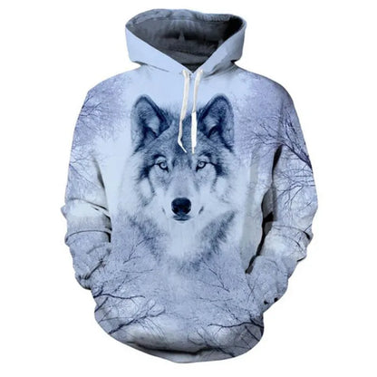 Unisex 3D Print Ice/Fire Wolves Black White Wolf Hoodies Men/Women Casual Hoodie Autumn Tracksuit Pullover Hooded Sweatshirt
