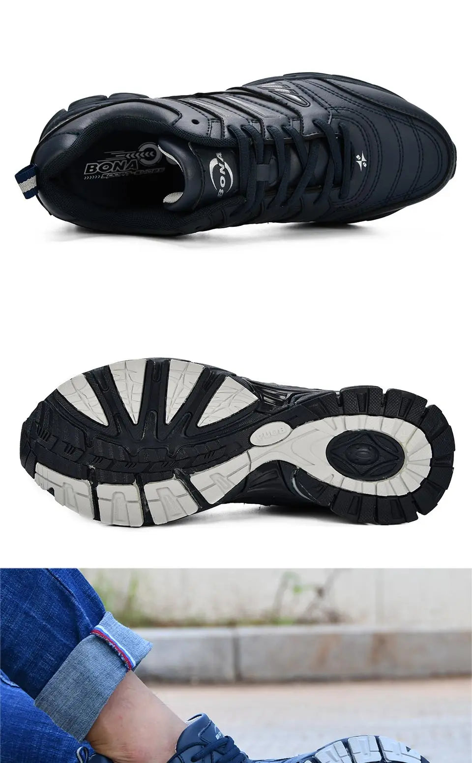 BONA New Design Style Men Shoes Breathable Popular Men Running Shoes Outdoor Sneaker Sports Shoes Comfortable