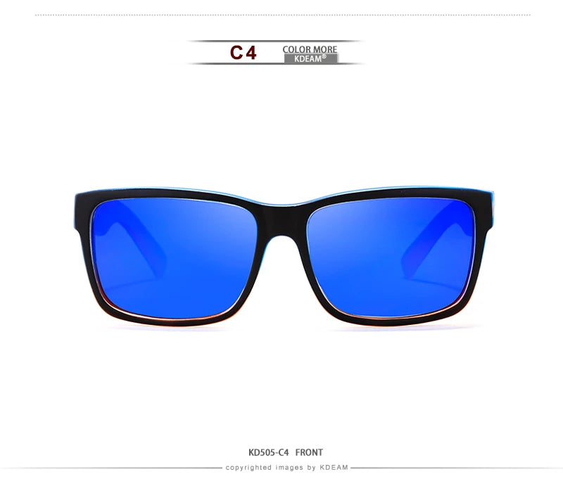 KDEAM Revamp Of Sport Men Sunglasses Polarized Shockingly Colors Sun Glasses Outdoor Driving Photochromic Sunglass With Box