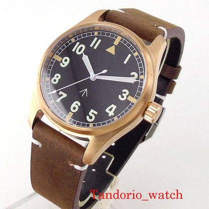 Tandorio NH35A PT5000 Solid Full Cusn8 Bronze 200m Waterproof 39mm Automatic Men Watch Sapphire Crystal Date C3 Luminous Marks