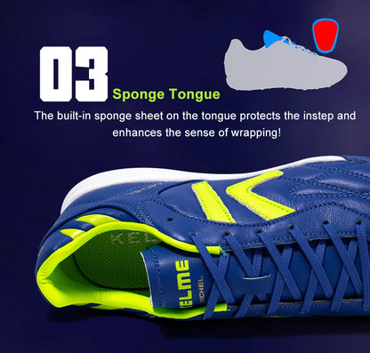 KELME Soccer Shoes TF Football Boots Calf-Skin Cleats Professional Futsal Original Football Training Sneakers ZX80011017