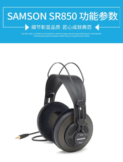 Samson SR850 Professional Studio Reference Headphones – Semi Open Back HiFi Monitoring Headphones for Studio Recording, Audio Mixing, Music Production & Critical Listening