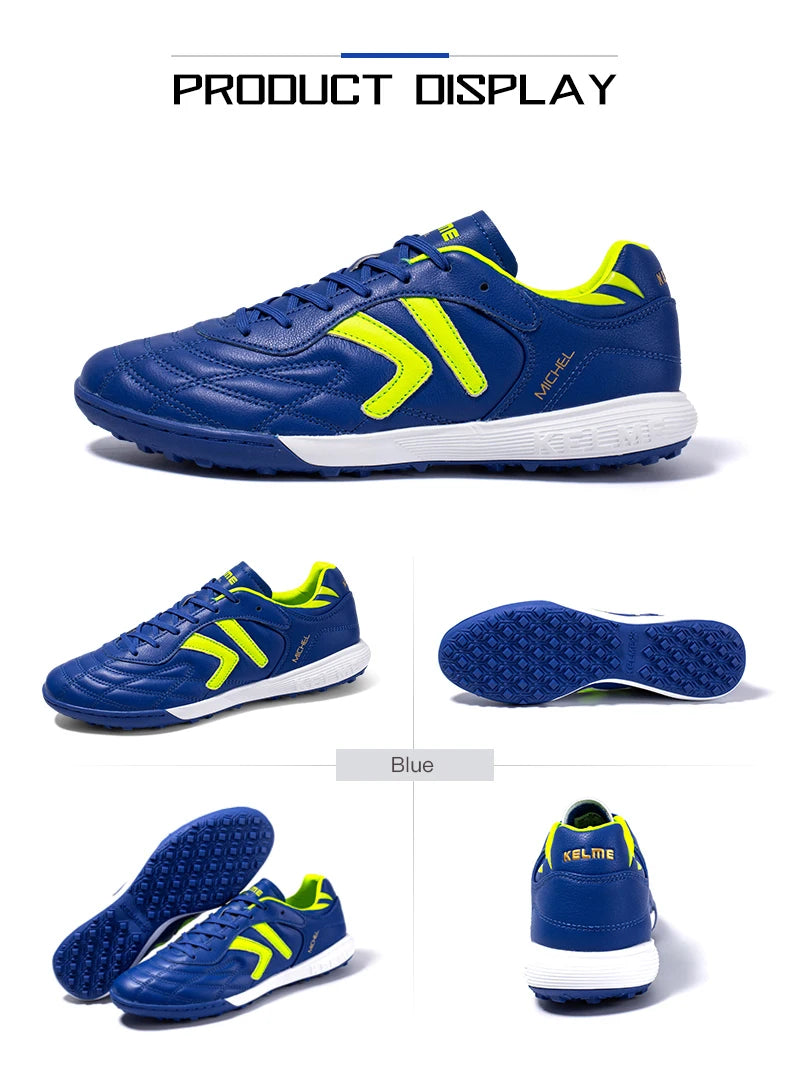 KELME Soccer Shoes TF Football Boots Calf-Skin Cleats Professional Futsal Original Football Training Sneakers ZX80011017