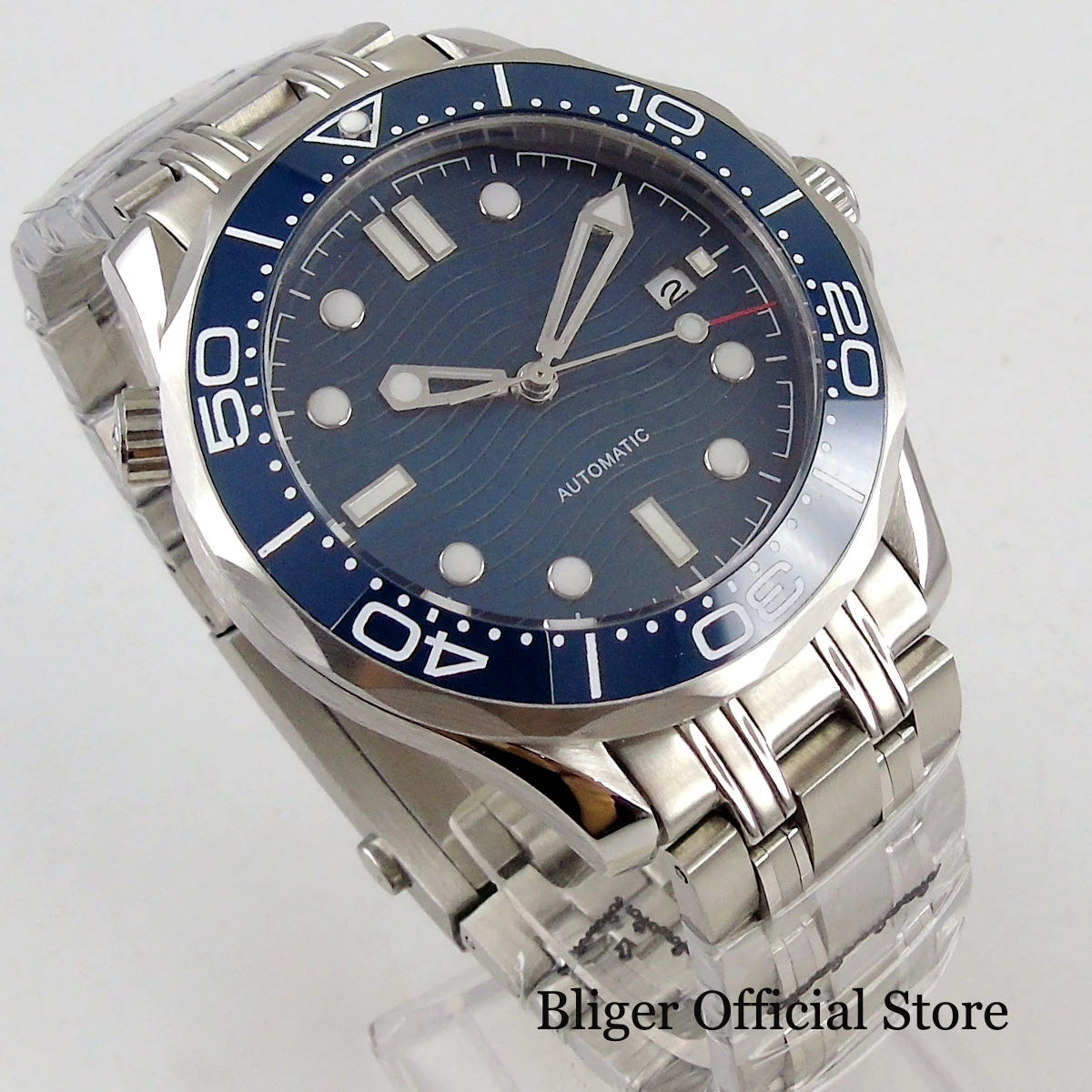 BLIGER Luxury 41mm Mechanical Men's Watch Sapphire Glass NH35AMIYOTA PT5000 Movement Steel Bracelet Ceramic Bezel Date Function