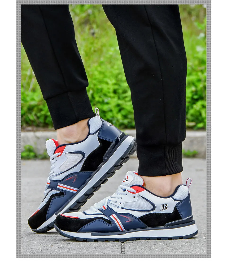BONA Nuevos diseñadores Zapatillas deportivas de cuero de acción para hombre, calzado de running, tenis masculinos para caminar, fitness moderno