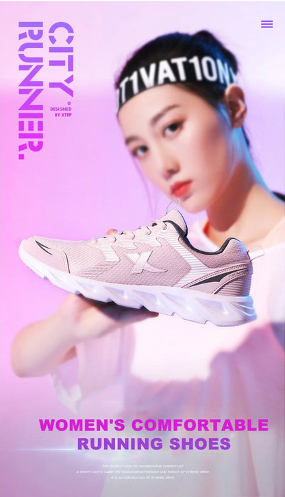 Xtep Women Running Shoes  New Fashion Lightweight Sneakers For Women Breathable Cushioning Sports Shoes Female 879318110073