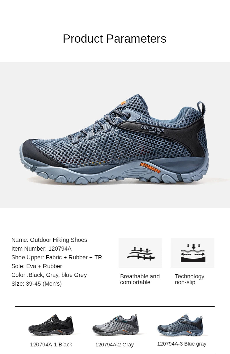 HUMTTO Summer Hiking Sneakers for Men 2021 Breathable Outdoor Trekking Sport Men's Water Shoes Climbing Walking Shoes