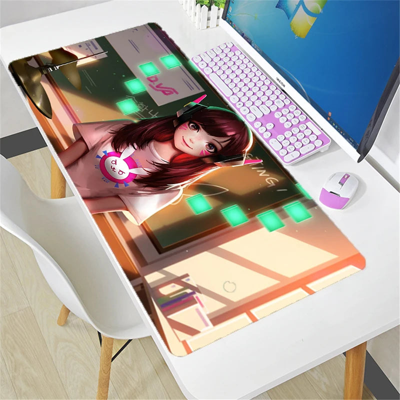 Tappetino mouse Overwatch grande fai da te kawaii XXL per PC, tappetino da scrivania per gamer e ufficio, accessorio gaming per tastiera e mouse