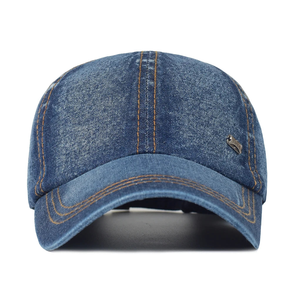 Vintage Washed Cotton Baseball Cap Men Women Denim Dad Hat Adjustable Trucker Style Low Profile