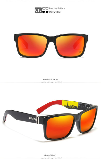 KDEAM Revamp Of Sport Men Sunglasses Polarized Shockingly Colors Sun Glasses Outdoor Driving Photochromic Sunglass With Box