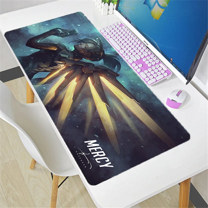 Tappetino mouse Overwatch grande fai da te kawaii XXL per PC, tappetino da scrivania per gamer e ufficio, accessorio gaming per tastiera e mouse