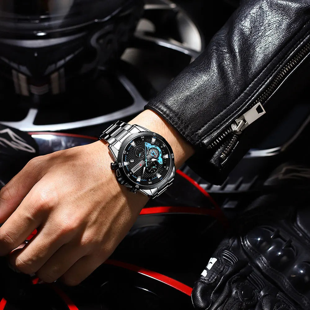 CURREN Men Watch Top Brand Luxury Sports Quartz Mens Watches Full Steel Waterproof Chronograph Wristwatch Men Relogio Masculino
