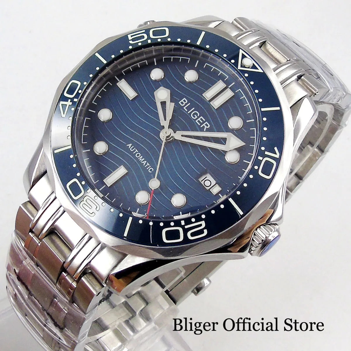 BLIGER Luxury 41mm Mechanical Men's Watch Sapphire Glass NH35AMIYOTA PT5000 Movement Steel Bracelet Ceramic Bezel Date Function