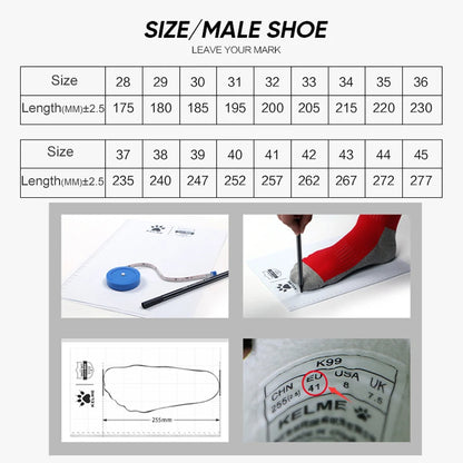 KELME Soccer Shoes TF Football Boots Calf-Skin Cleats Professional Futsal Original Football Training Sneakers ZX80011017