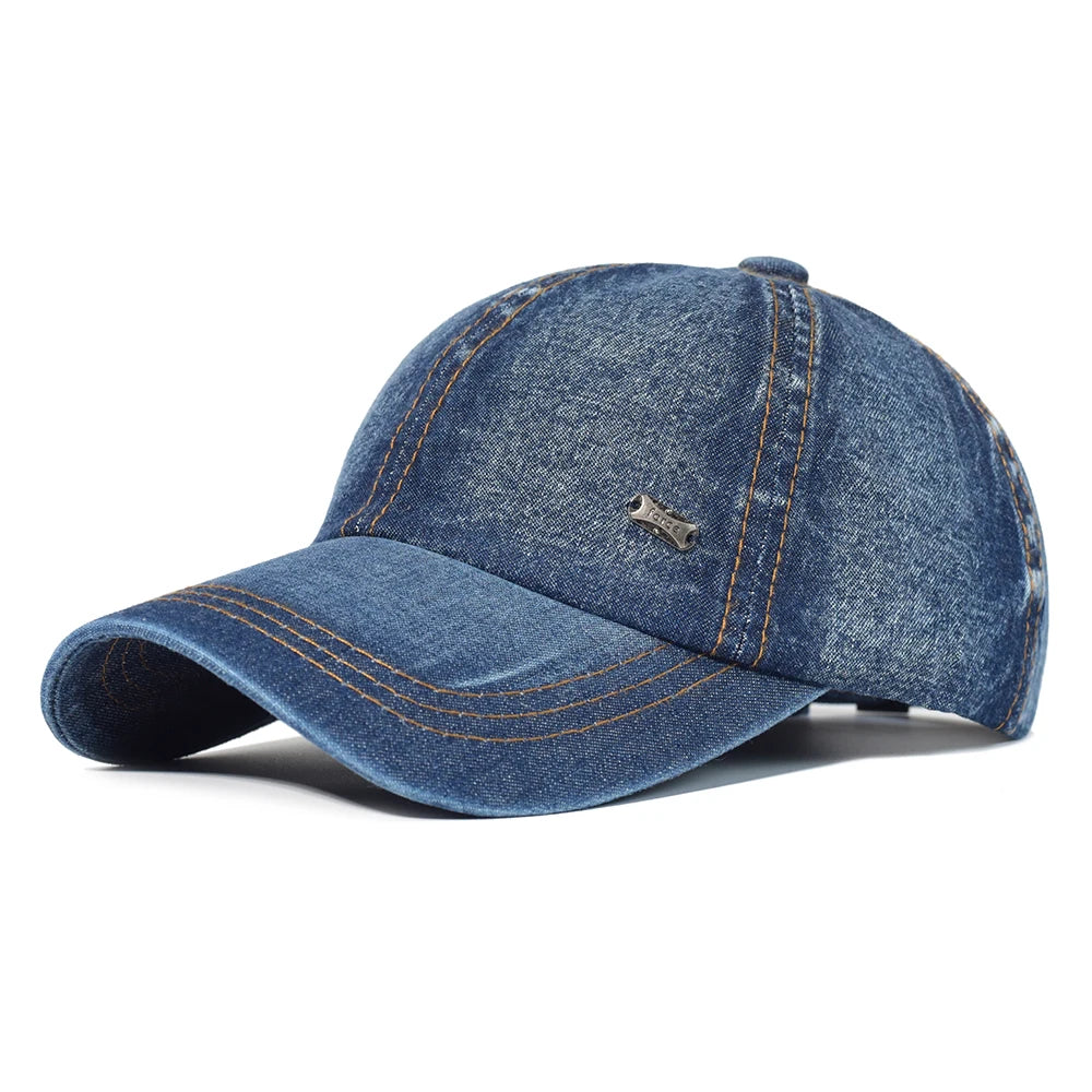 Vintage Washed Cotton Baseball Cap Men Women Denim Dad Hat Adjustable Trucker Style Low Profile