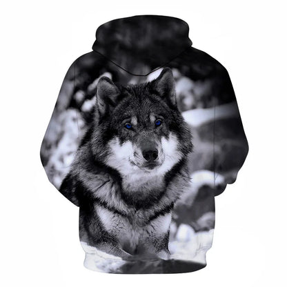 Cool Space Galaxy Wolf Hoodie – Herren-Hoodie mit leuchtendem Wolf, modischer Pullover für Frühling und Herbst