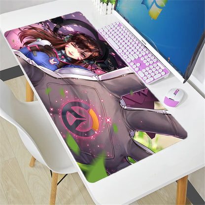 Tappetino mouse Overwatch grande fai da te kawaii XXL per PC, tappetino da scrivania per gamer e ufficio, accessorio gaming per tastiera e mouse