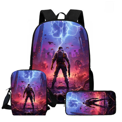 Fortnite 3-piece cartoon set, unisex, includes: Backpack, Crossbody bag, And pencil case Lightweight and large capacity