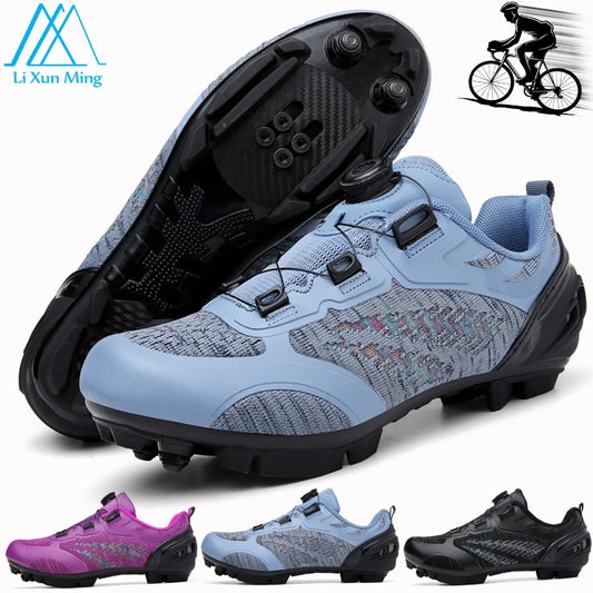 Mtb Cycling Shoes Men Women T03 Purple Breathable Speed Self-Locking Road Cycling Sports Shoes Outdoor Racing Training Sneakers