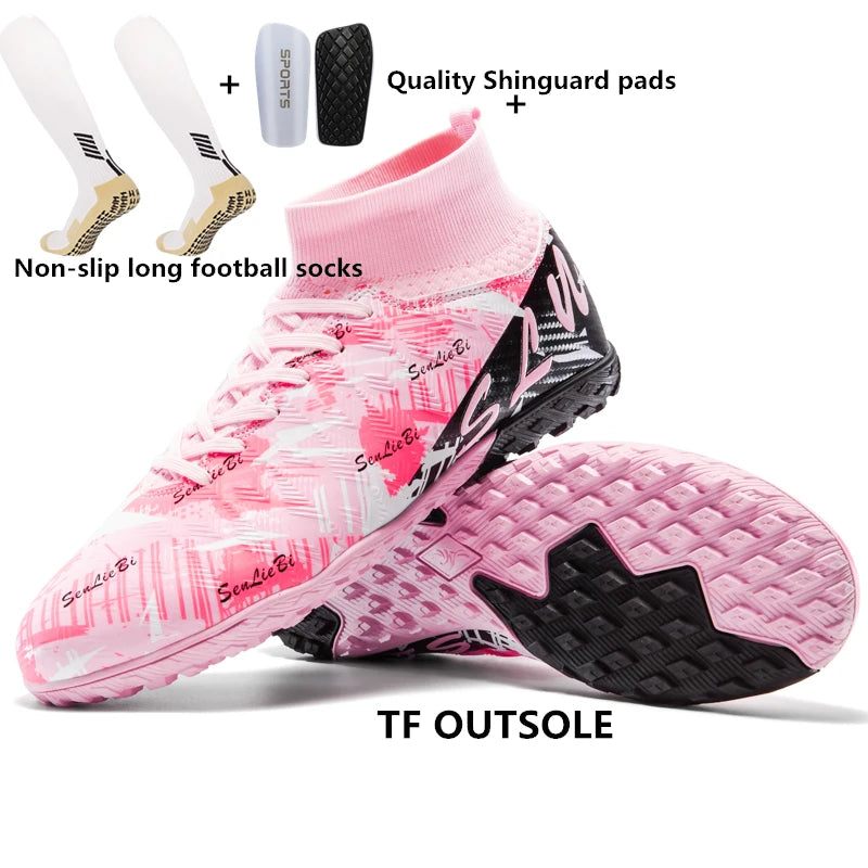 Size 34-46 Men's FG/TF Football Boots Futsal Professional Unisex Kids Soccer Training Outdoor Boys Football Sneakers
