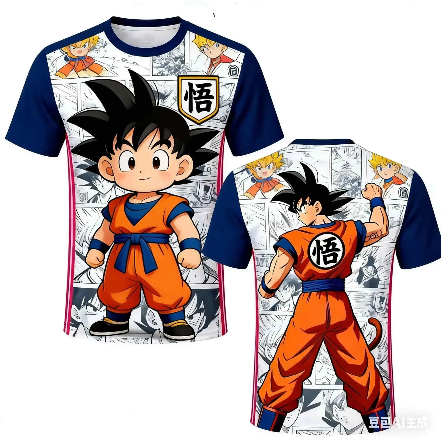 2026 Neues Bandai japanisches Anime Dragon Ball Son Goku x japanische Nationalmannschaft individuelles Fußballtrikot T-Shirt-Oberteil für Herren, Damen und Kinder