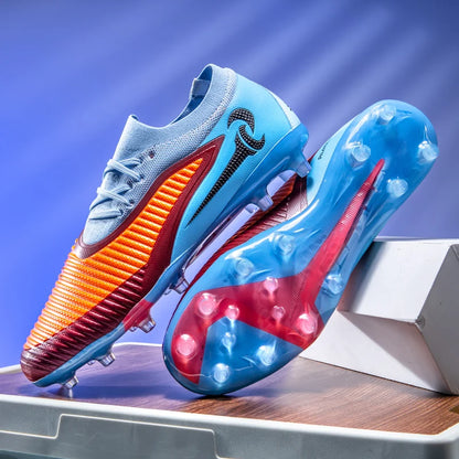 New Men Football Boots Outdoor Sport Boys Long Spikes Non Slip Breathable Match Training Cleats Soccer Shoes Adult Comfortable