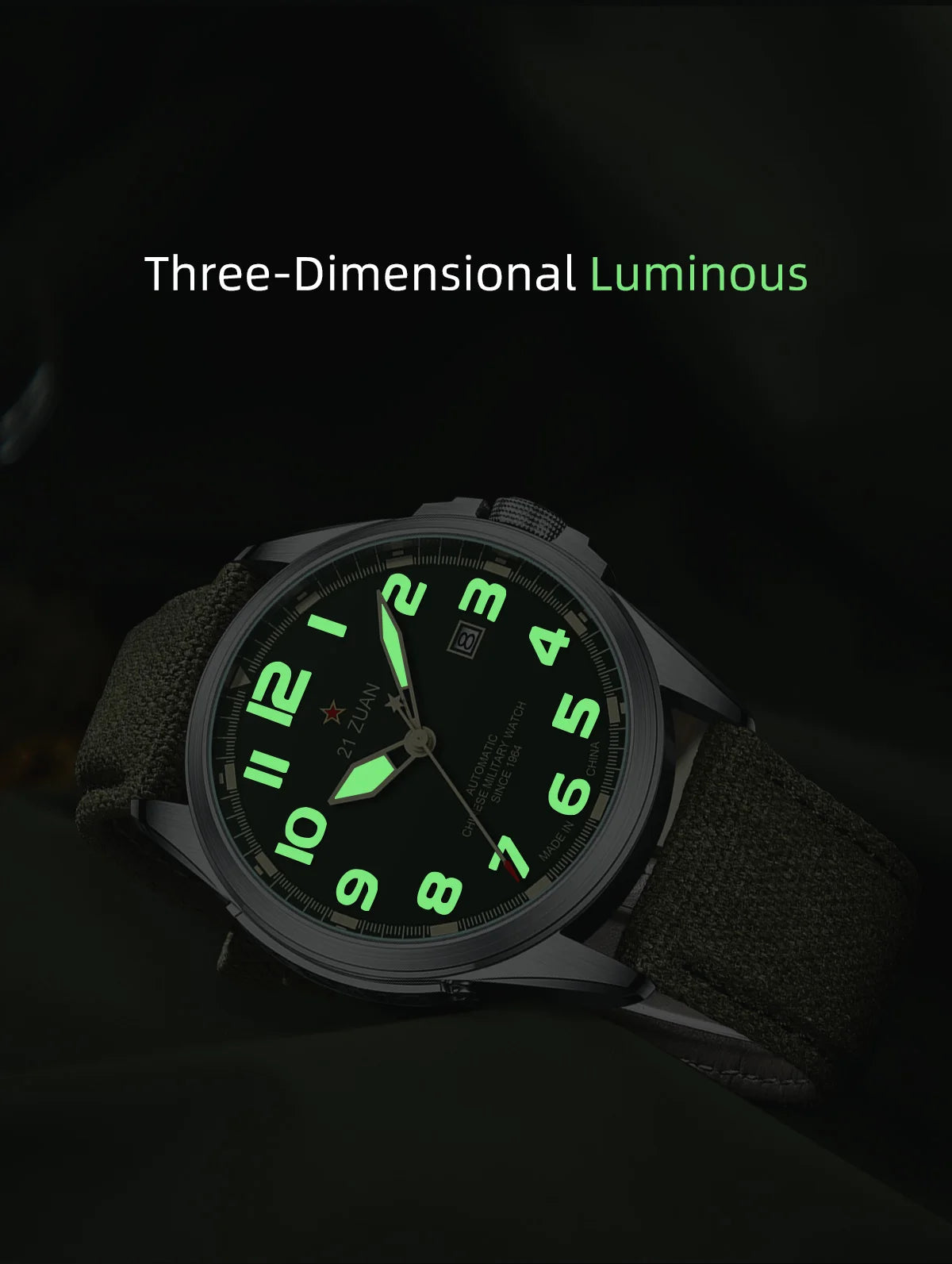 Seagull D581 Men's Automatic Mechanical Watch Military Retro Fashion Clock  Luminous Waterproof Sport Wristwatch Mens Gift