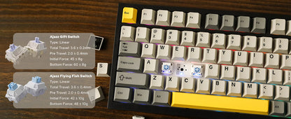 Ajazz AK820 Pro 75% mechanische Tastatur mit Gasket-Mount, Bluetooth 5.1/2.4G, kabellos/kabelgebunden, mit TFT-Bildschirm für Mac/Win